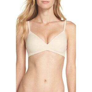 🆕WACOAL How Perfect Seamless Soft Cup Wireless Bra 34D Beige #852189